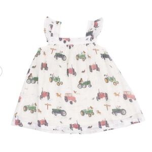 Angel Dear Muslin Sundress Farm Tractor Print Sz 6